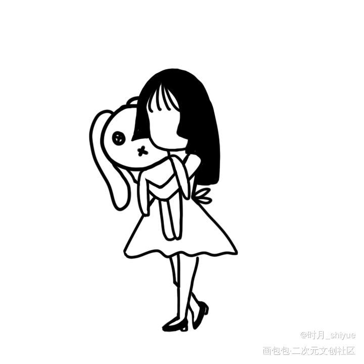 头像心情32_板绘涂黑白简笔头像心情原创绘画作品
