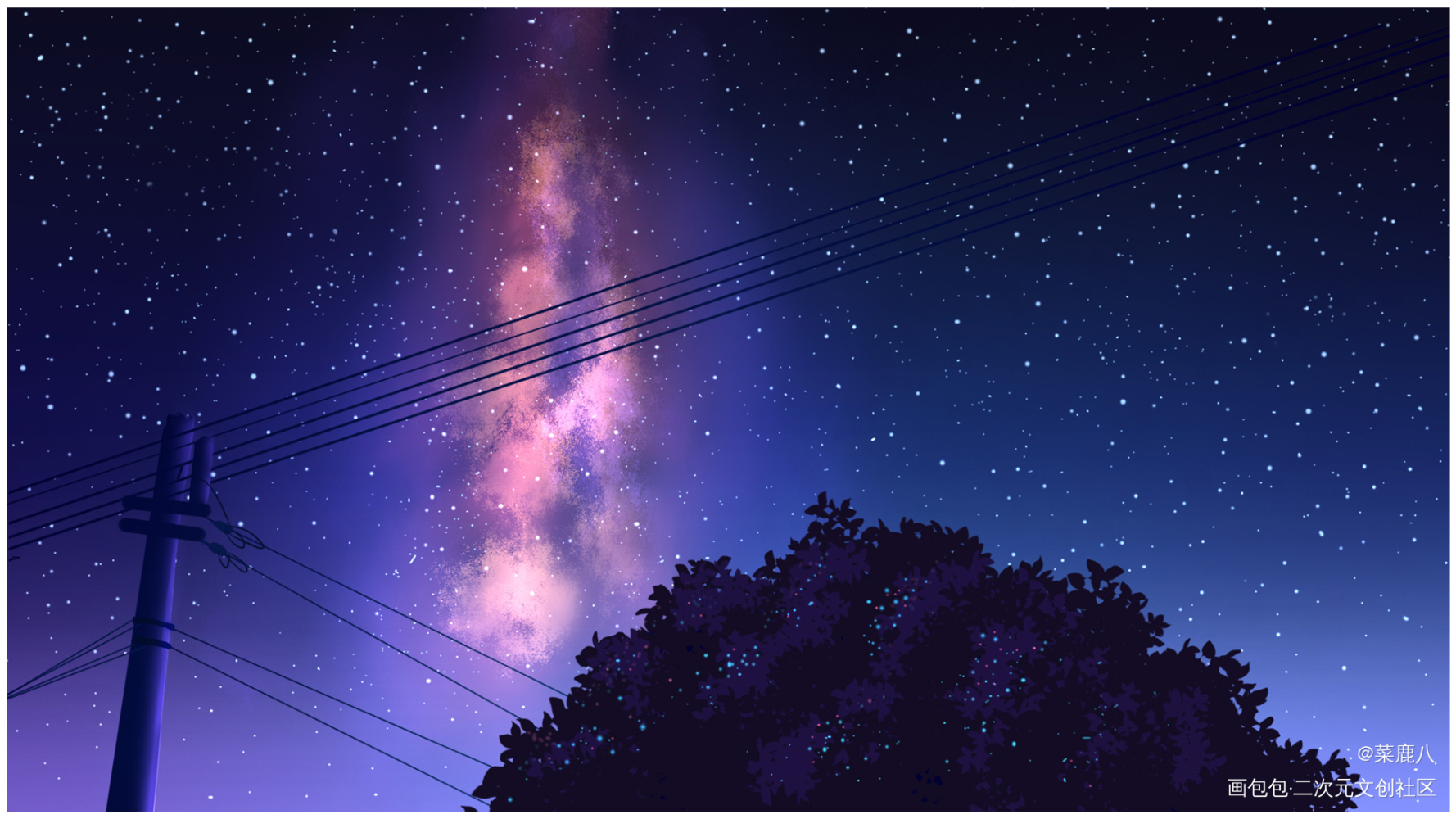 星空_板绘涂平涂场景绘画场景插画板绘插画绘画练习板绘绘画绘画作品