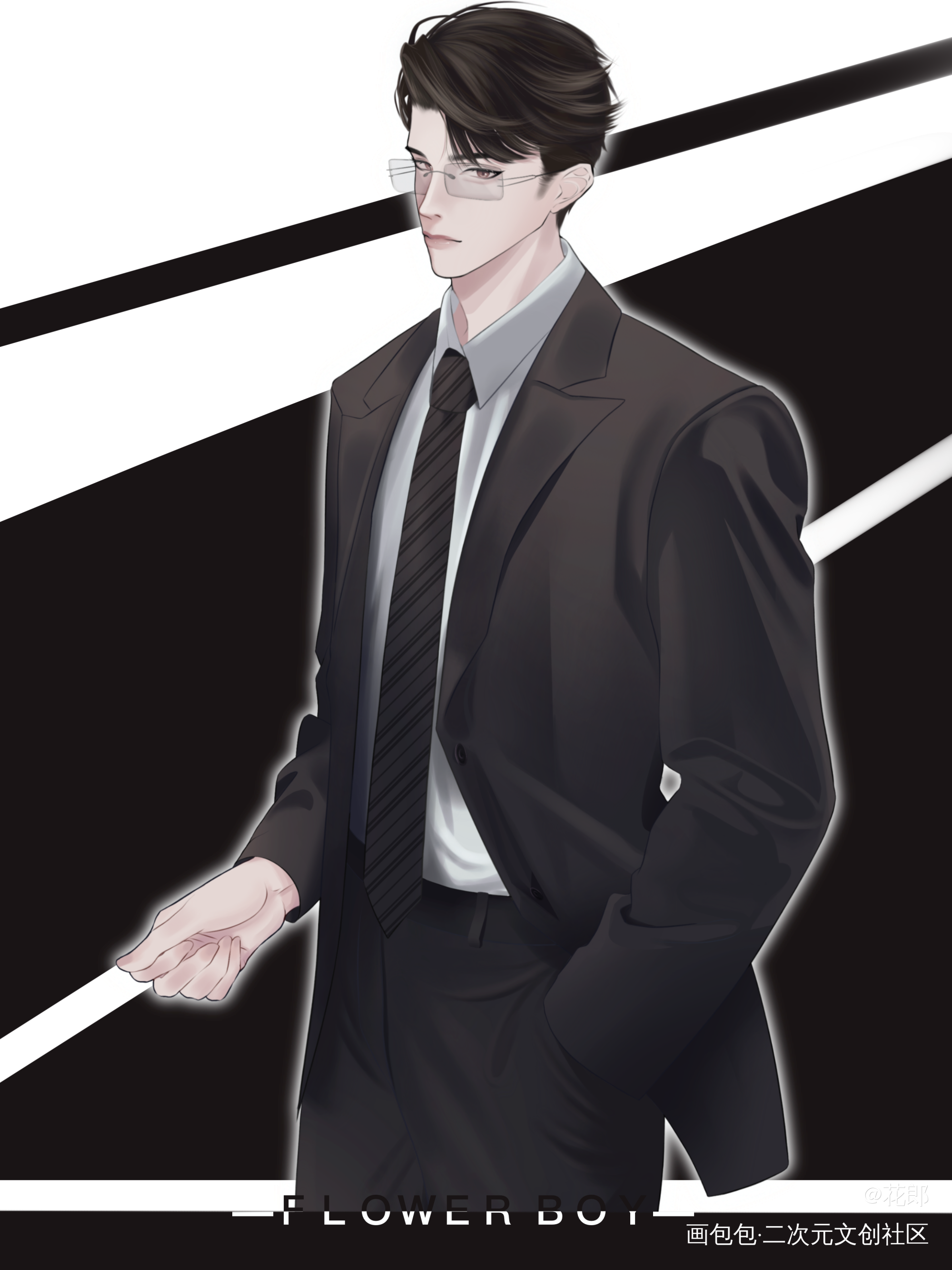 不画了，累了_针锋对决188男团顾青裴原炀绘画绘画作品