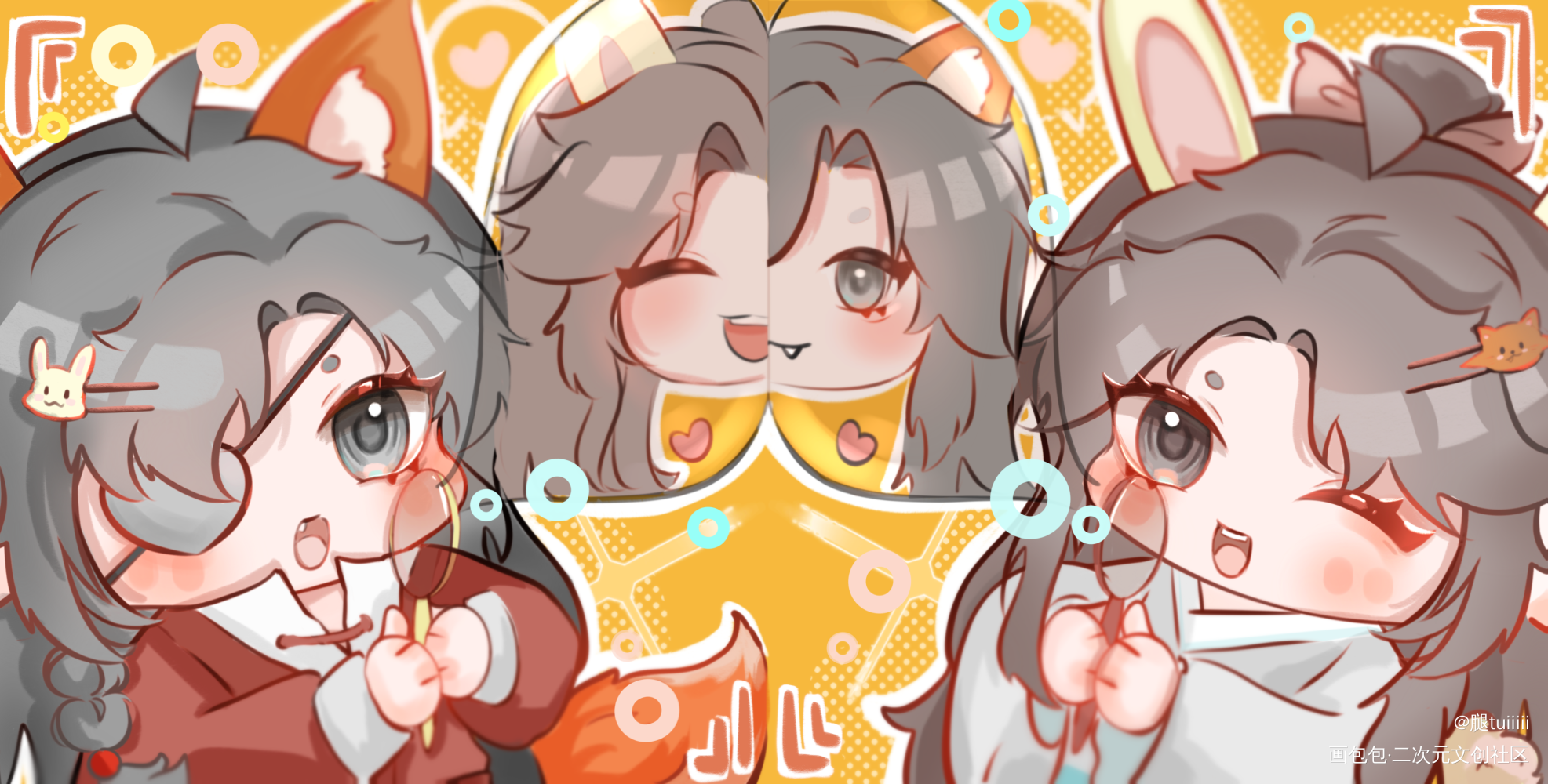 情头3⃣️💕_天官赐福花怜谢怜花城板绘涂头像绘画作品