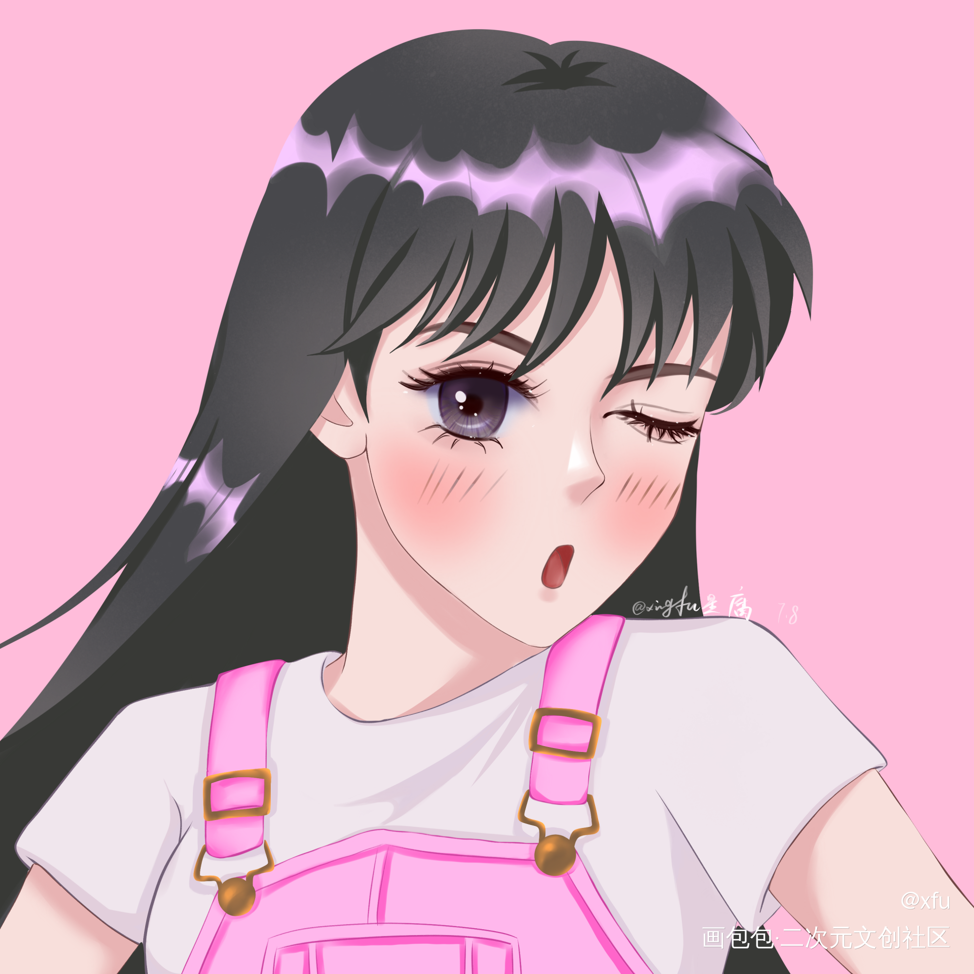 少女_平涂少女procreate仙女绘画作品