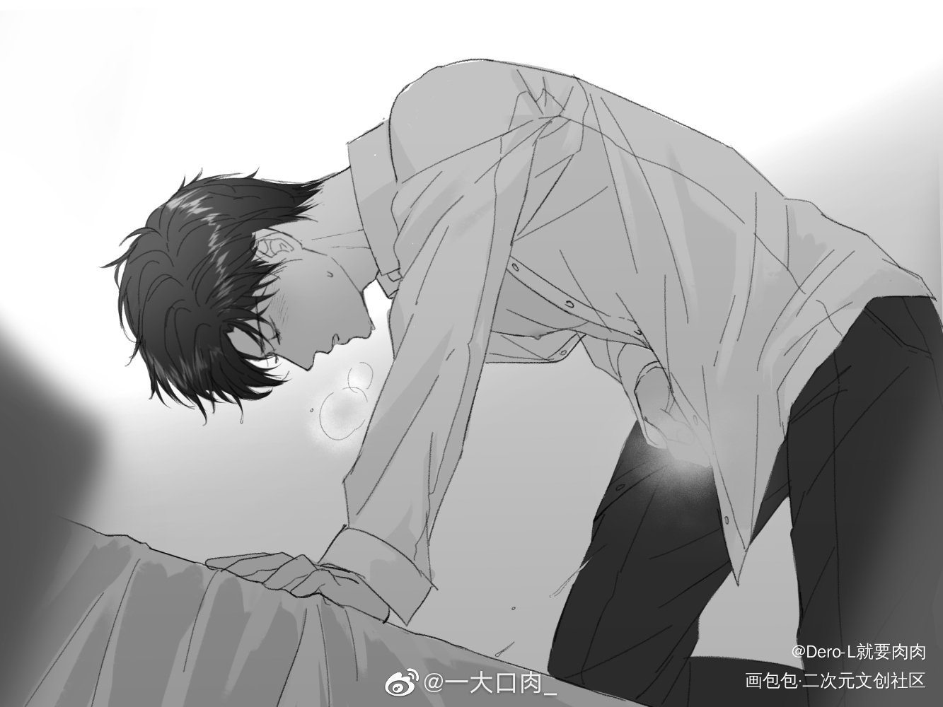 在那个毫无防备仅剩不多的夜里_光与夜之恋陆沉绘画作品