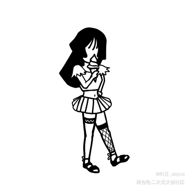 头像心情37_板绘涂黑白简笔头像心情原创绘画作品