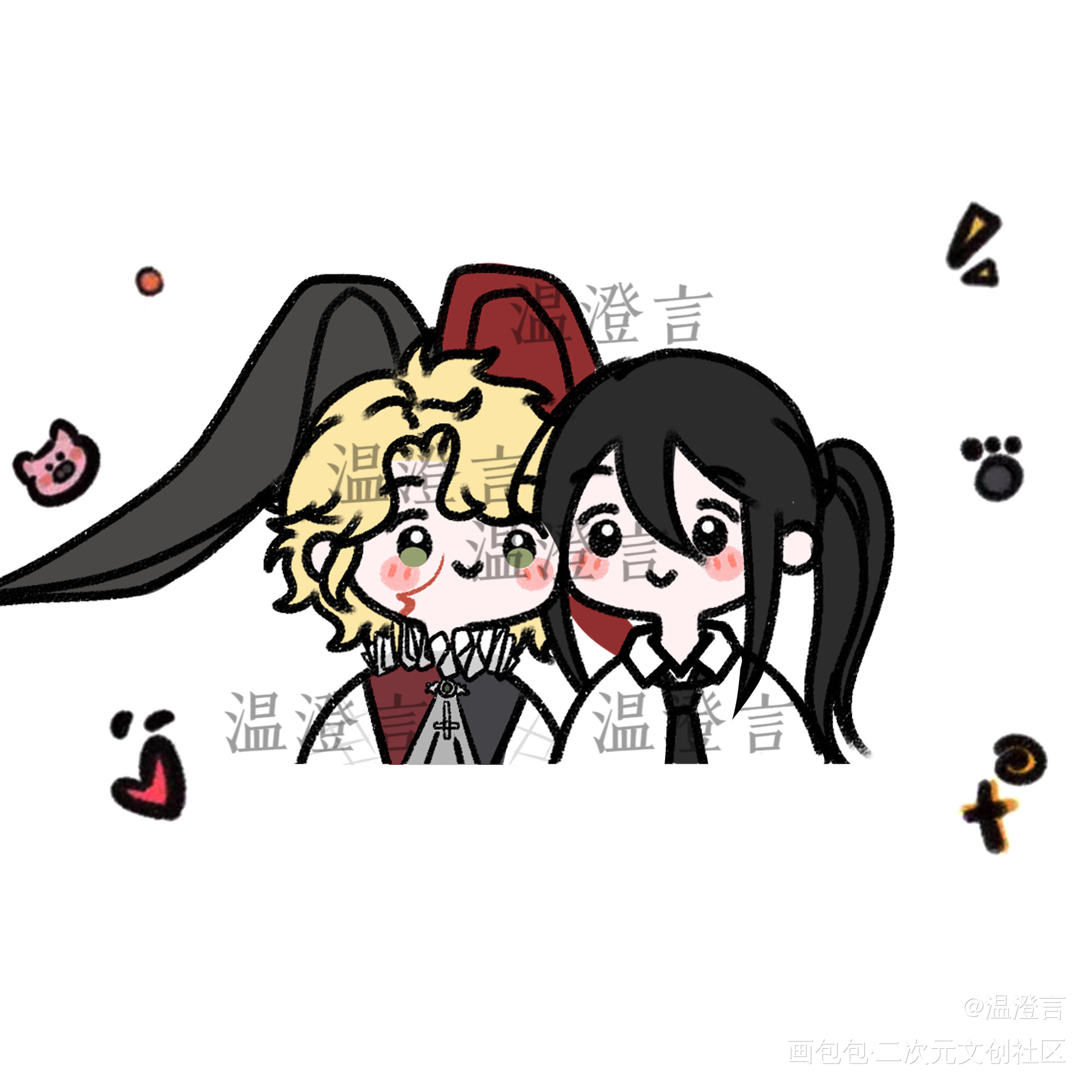 丹尼尔X白六_我在惊悚游戏里封神丹六绘画作品
