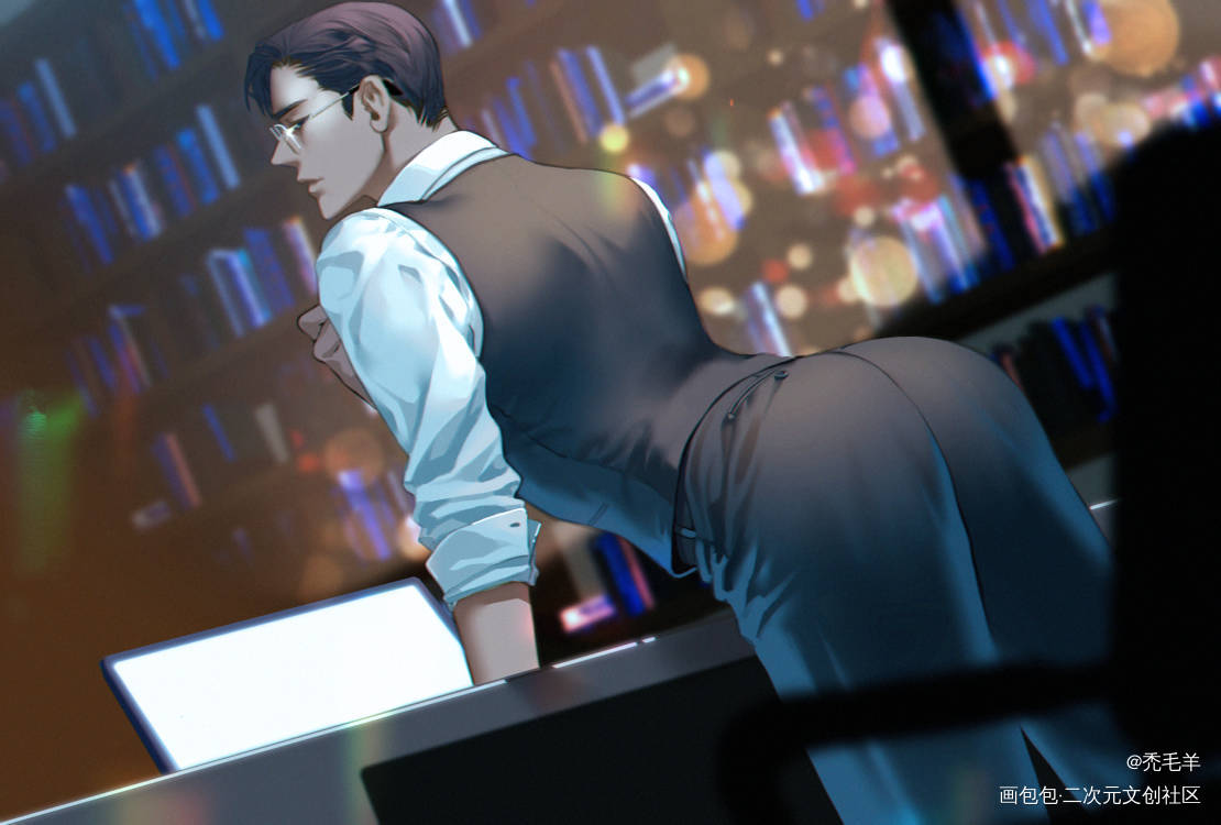 顾总_针锋对决188男团原顾顾青裴原炀板绘涂绘画作品