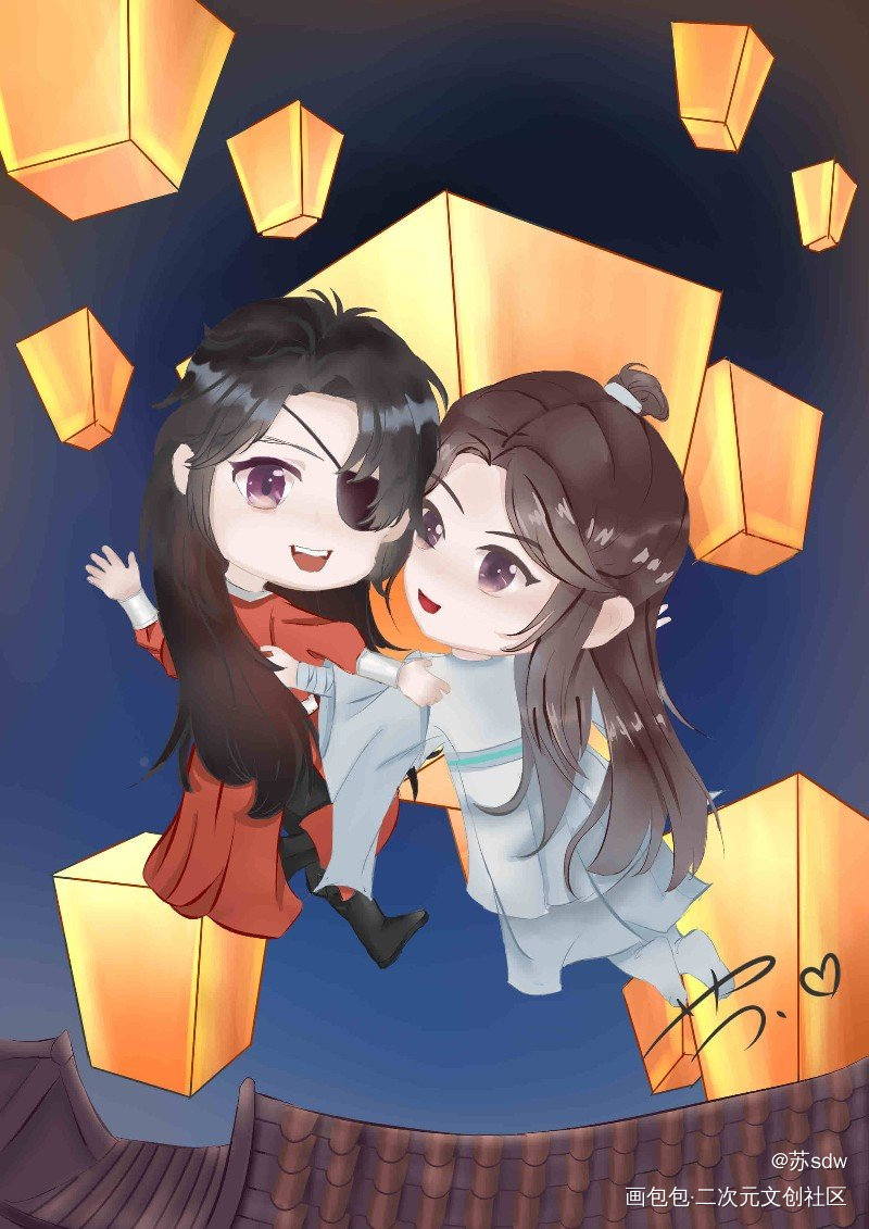 天官赐福_天官赐福谢怜花城同人绘画绘画作品