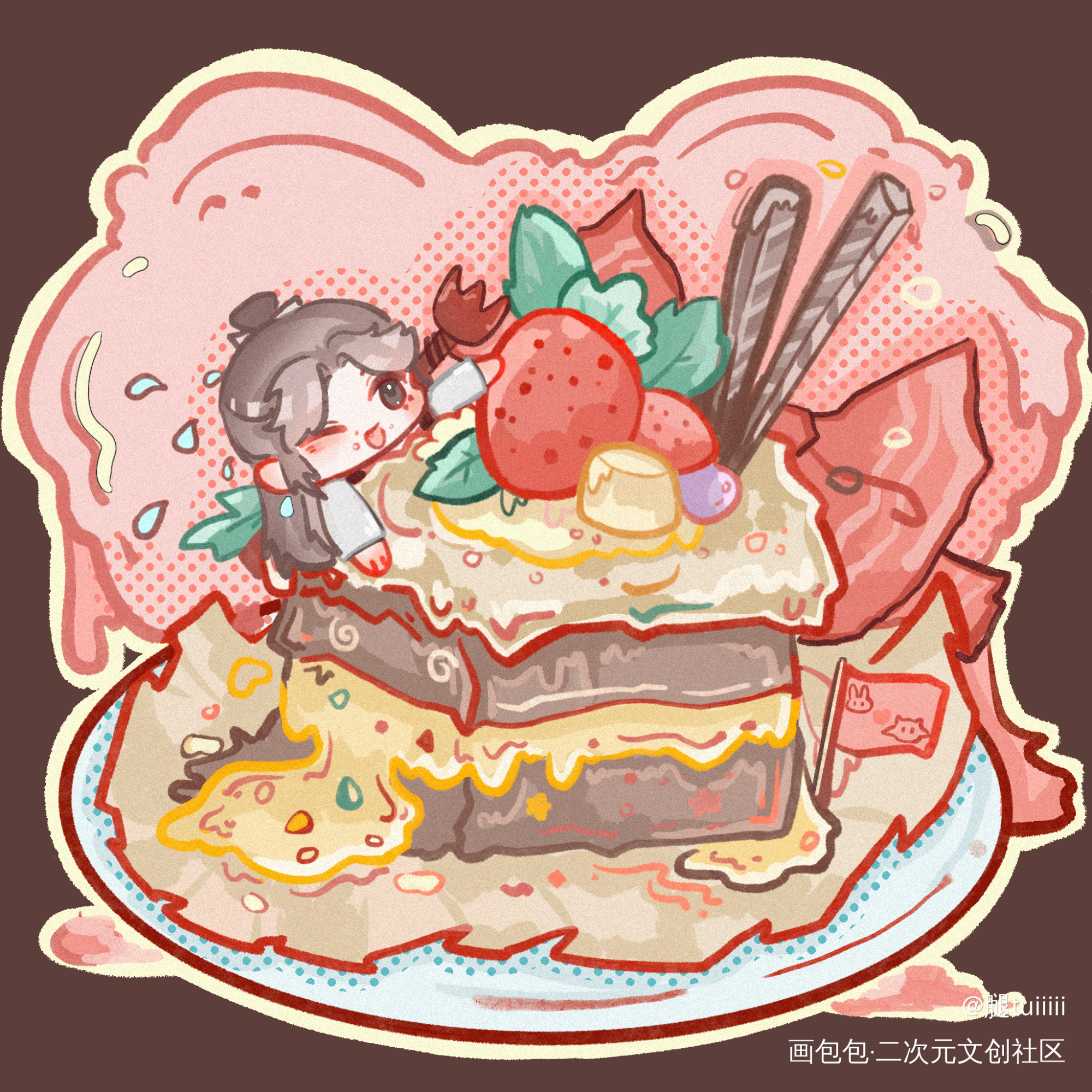 怜怜牌小蛋糕💕_天官赐福花怜谢怜板绘涂头像绘画作品