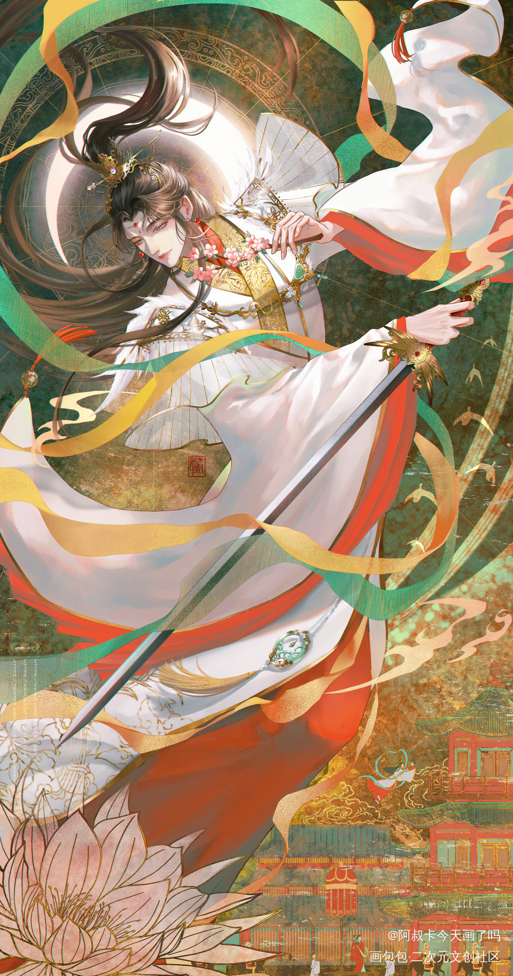 太子悦神_天官赐福花怜谢怜花城古风谢怜0715生日快乐墨香铜臭绘画作品