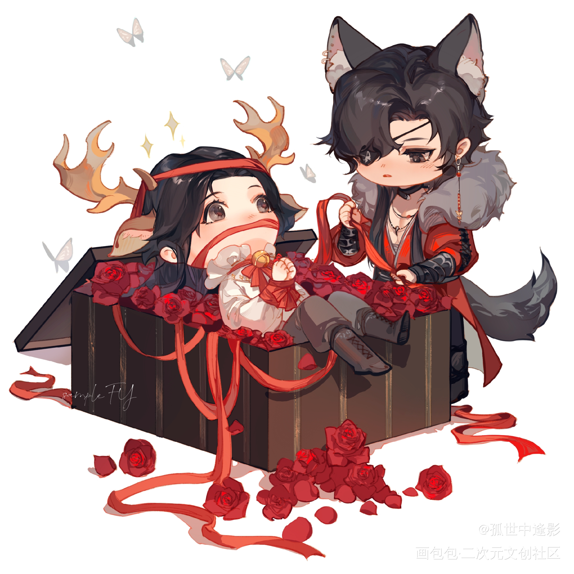 谢怜生日快乐_天官赐福花怜墨香铜臭绘画作品