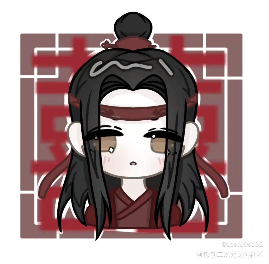 这个忘机好萌_魔道祖师忘羡绘画作品