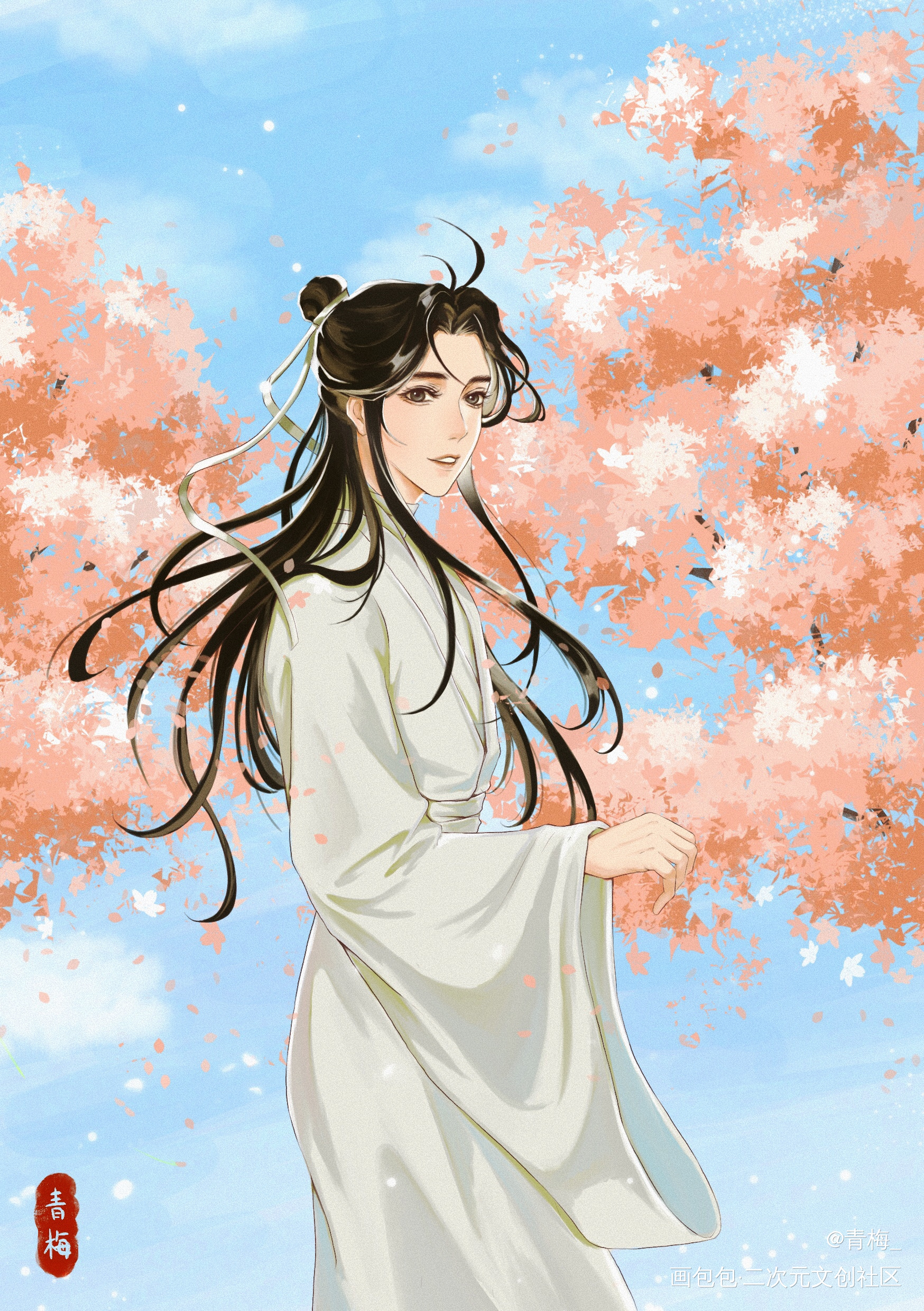 殿下生辰快乐！_天官赐福花怜谢怜绘画作品