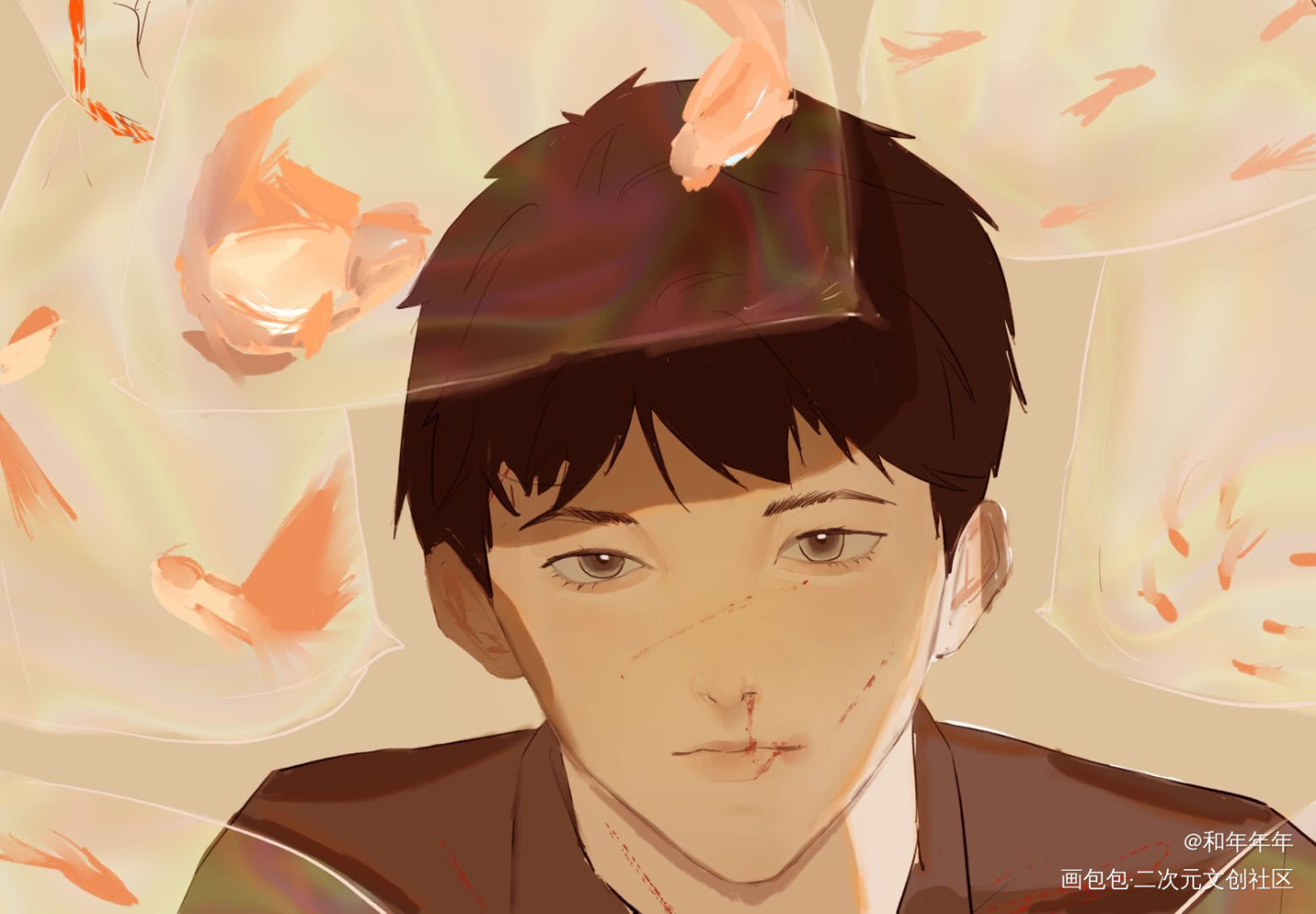 太阳下山有月光_盗墓笔记吴邪绘画作品