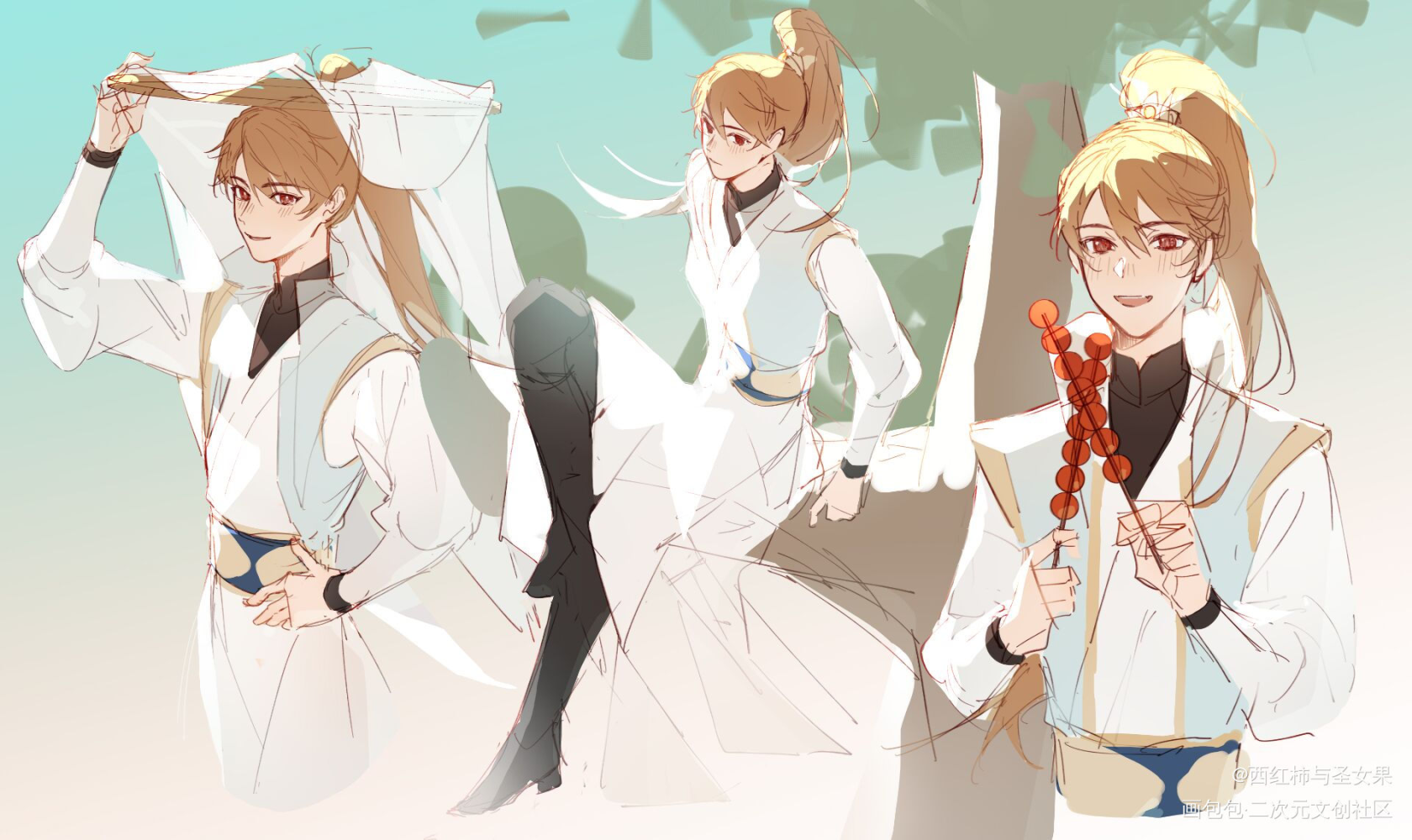 一些涂鸦_未定事件簿陆景和夏彦莫弈左然绘画作品