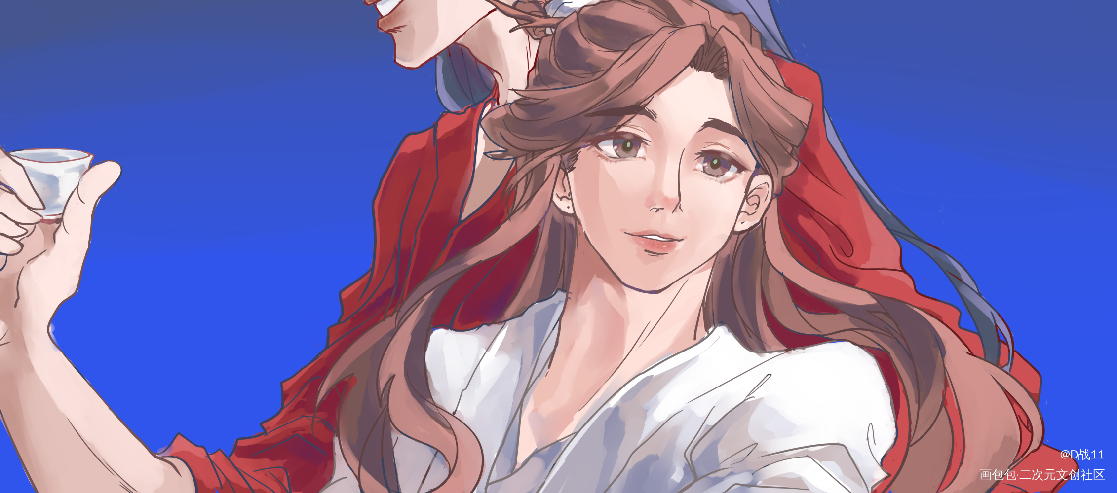 怜宝生快❤️_天官赐福花怜绘画作品