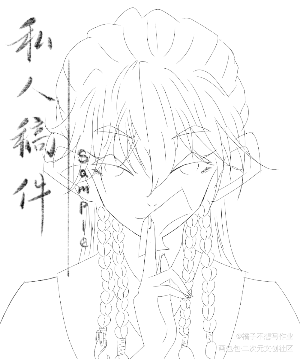 摸鱼练习_线稿摸鱼绘画作品
