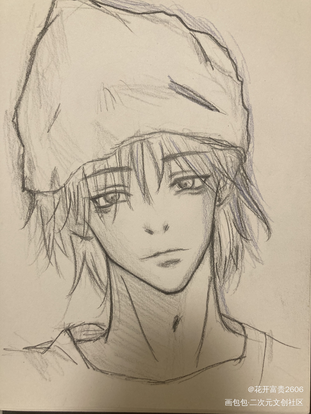 _铅笔摸鱼页手绘绘画作品
