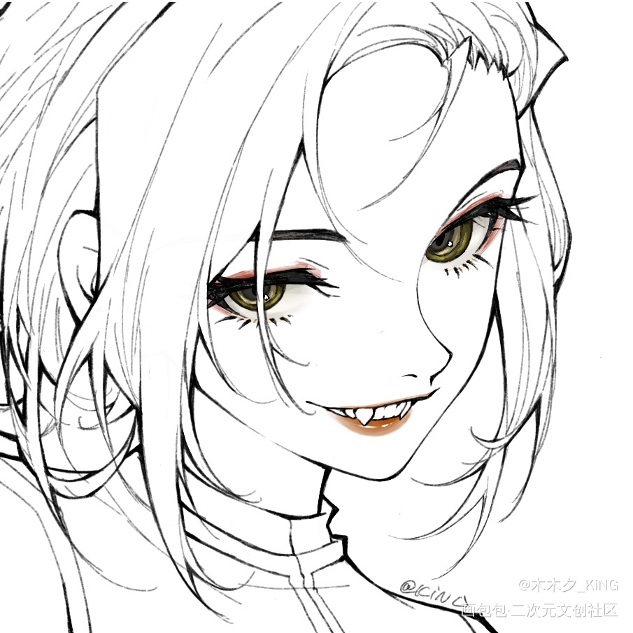 头像稿_摸鱼页日系绘画作品