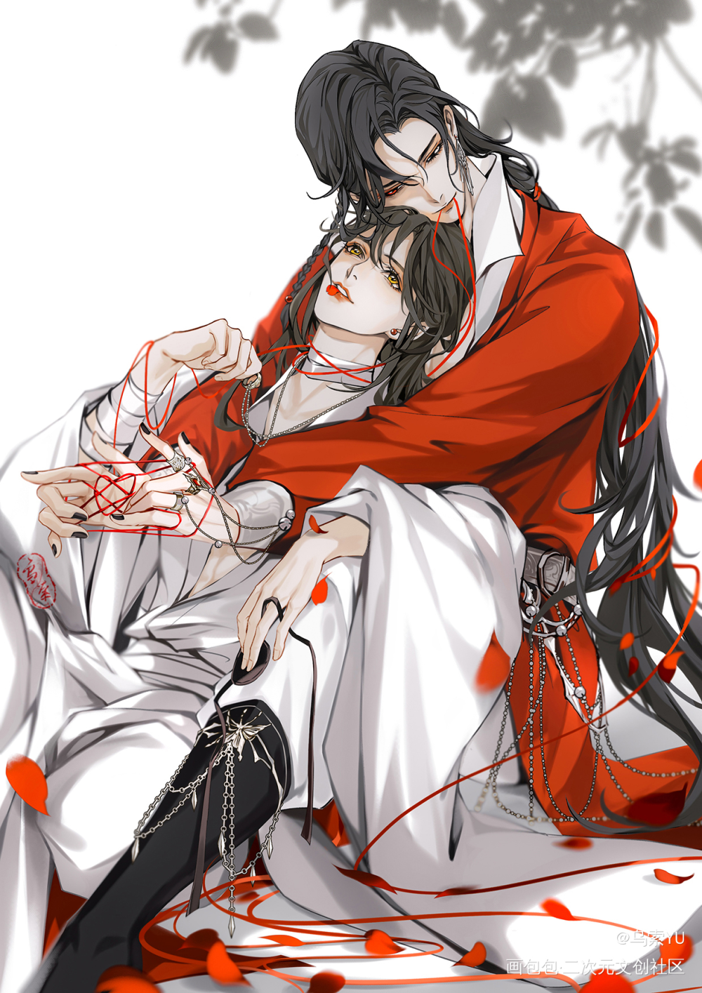 之前给花城的生贺！_天官赐福花怜谢怜花城绘画作品