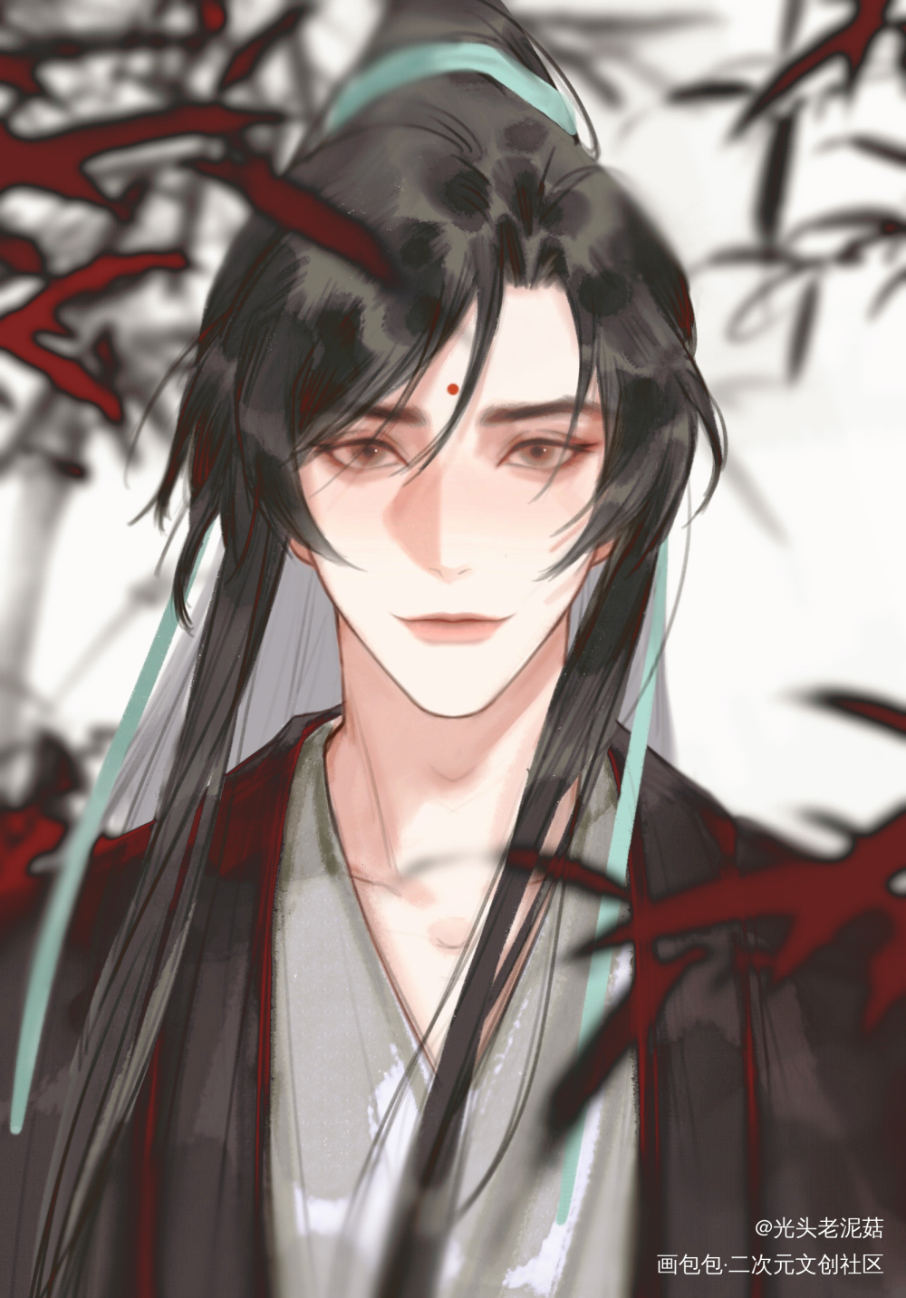 摸了光光_反派他过分美丽孟重光绘画作品