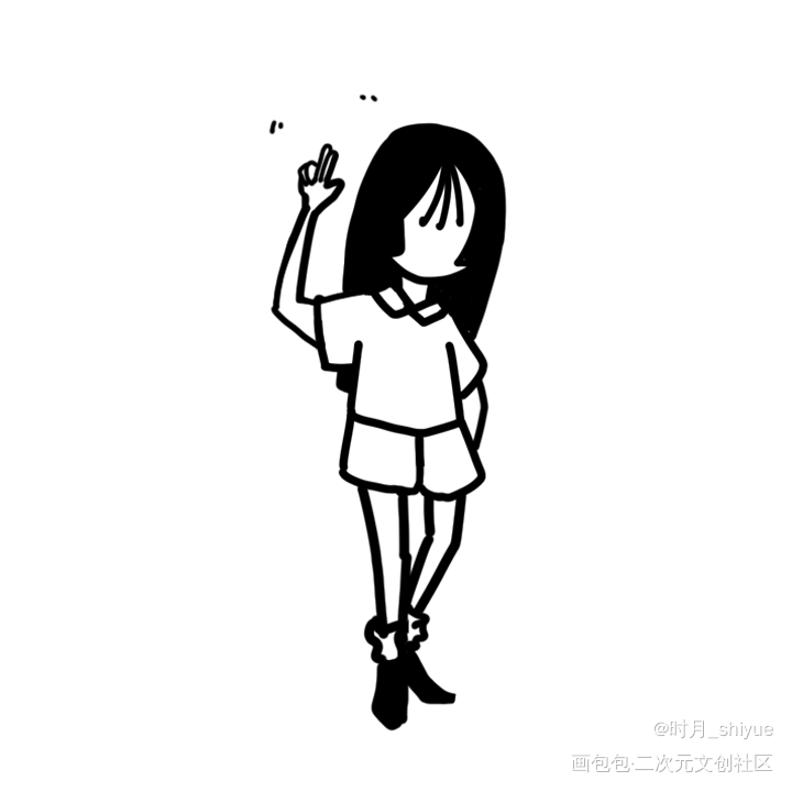 头像心情40_板绘涂黑白简笔头像心情原创绘画作品
