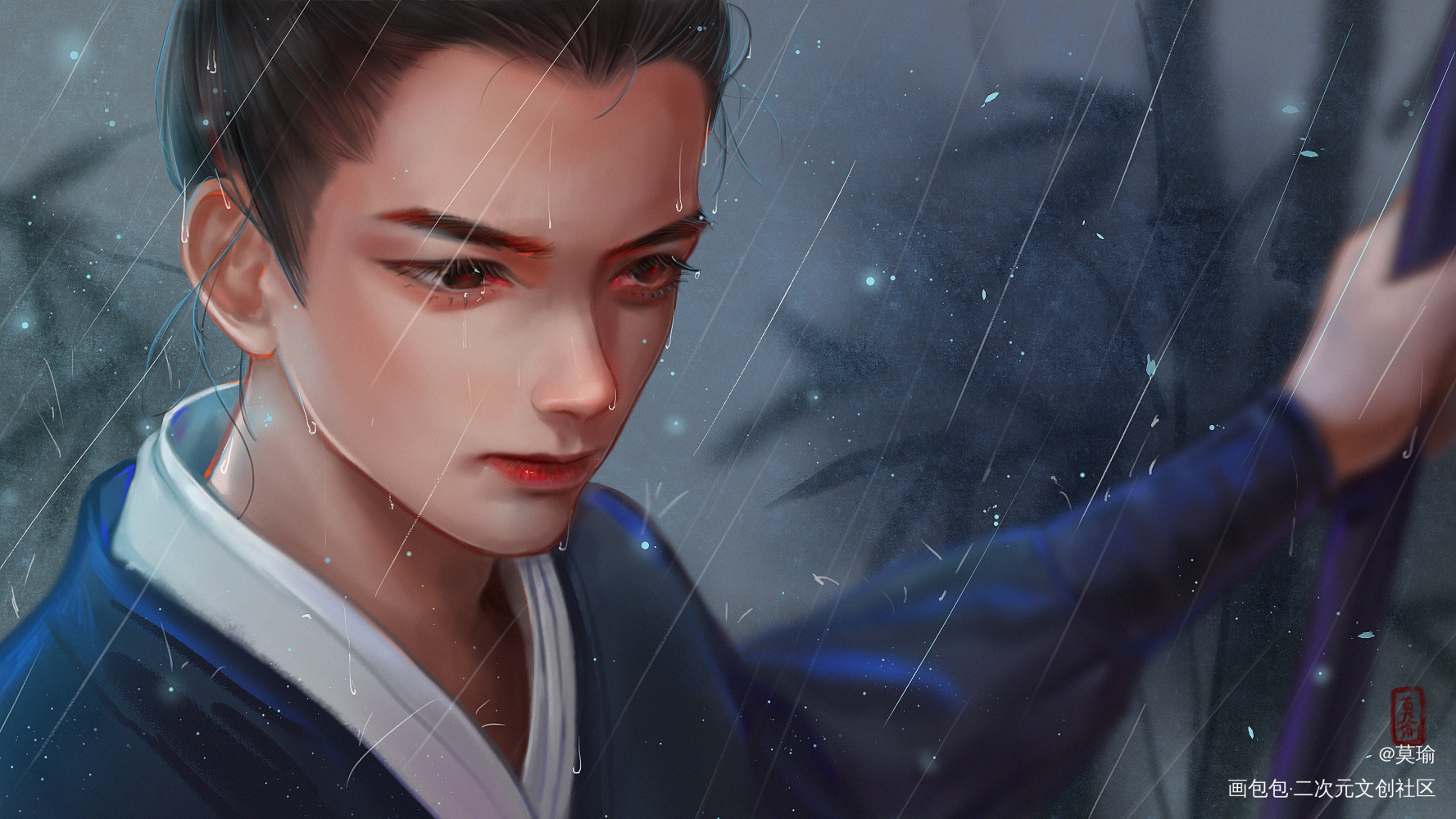 长樱在手，敢缚苍龙。_凌不疑吴磊古风壁纸古风人物古风插画星汉灿烂古风插画板绘插画绘画绘画作品