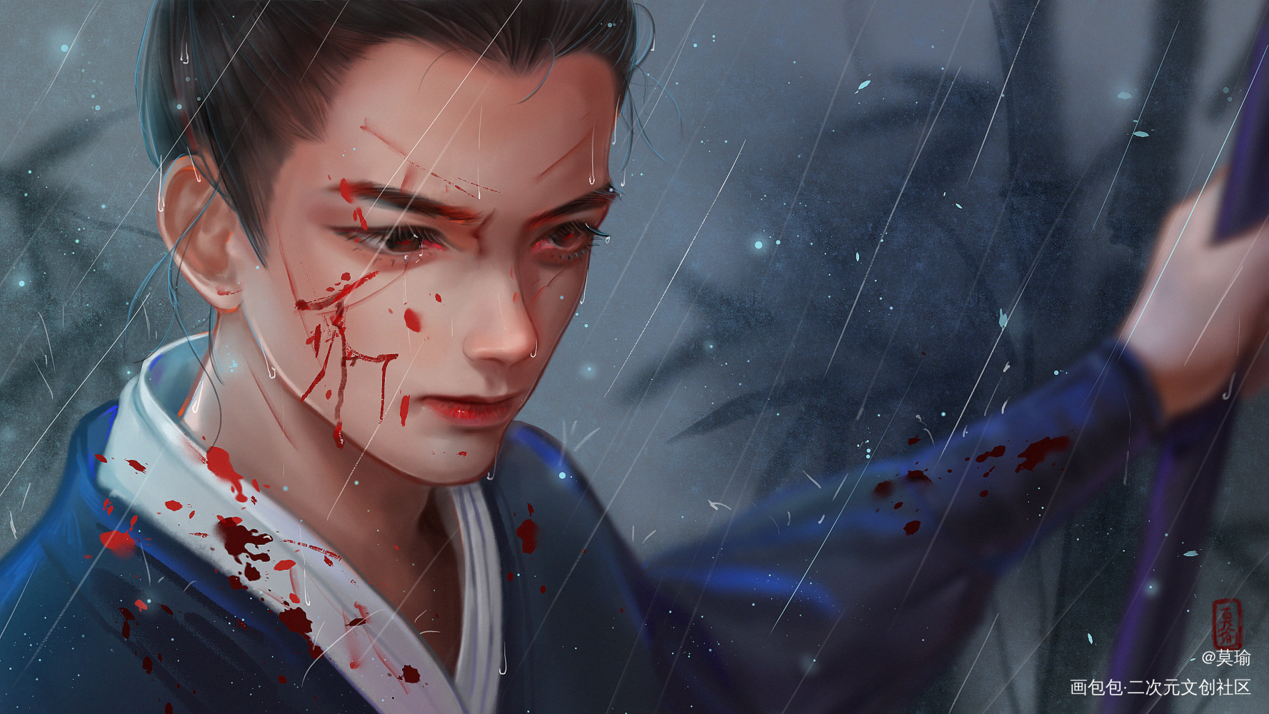 长樱在手，敢缚苍龙。_凌不疑吴磊古风壁纸古风人物古风插画星汉灿烂古风插画板绘插画绘画绘画作品