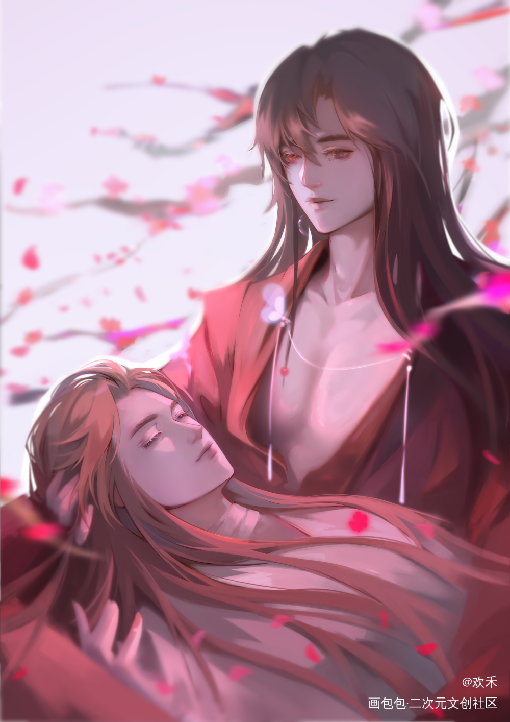 怜宝儿生辰快乐_天官赐福花怜谢怜花城古风绘画作品