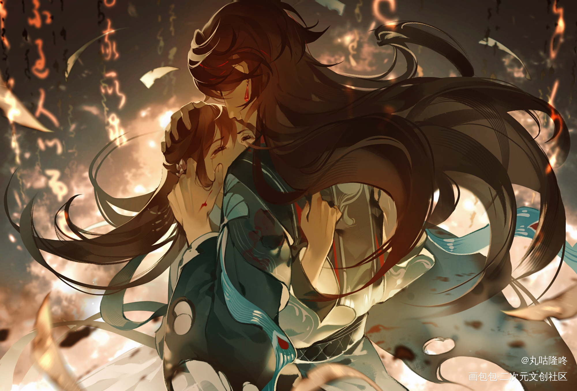哭吧_花亦山心之月绘画作品