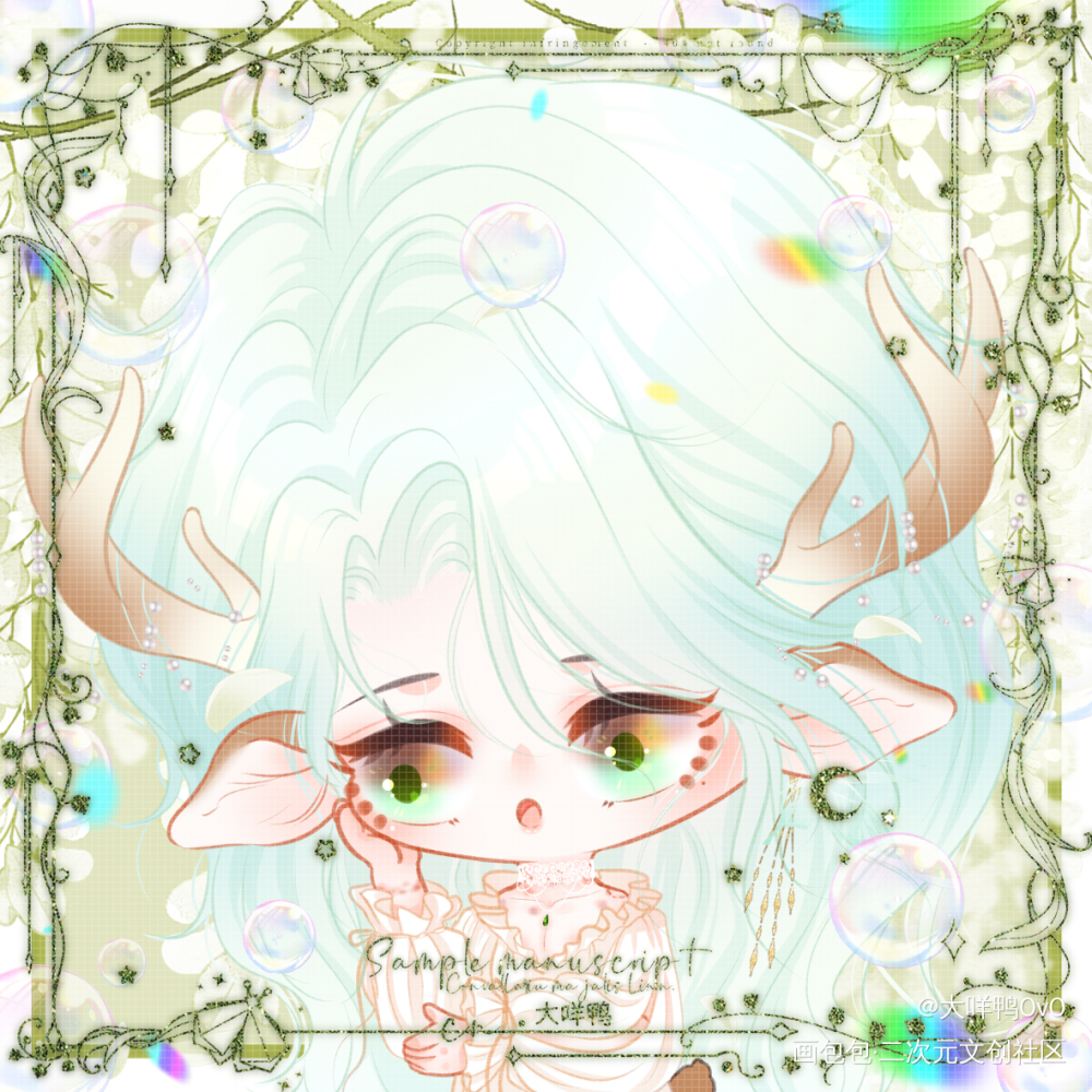 给柒柒头画的OC_原创oc绘画作品