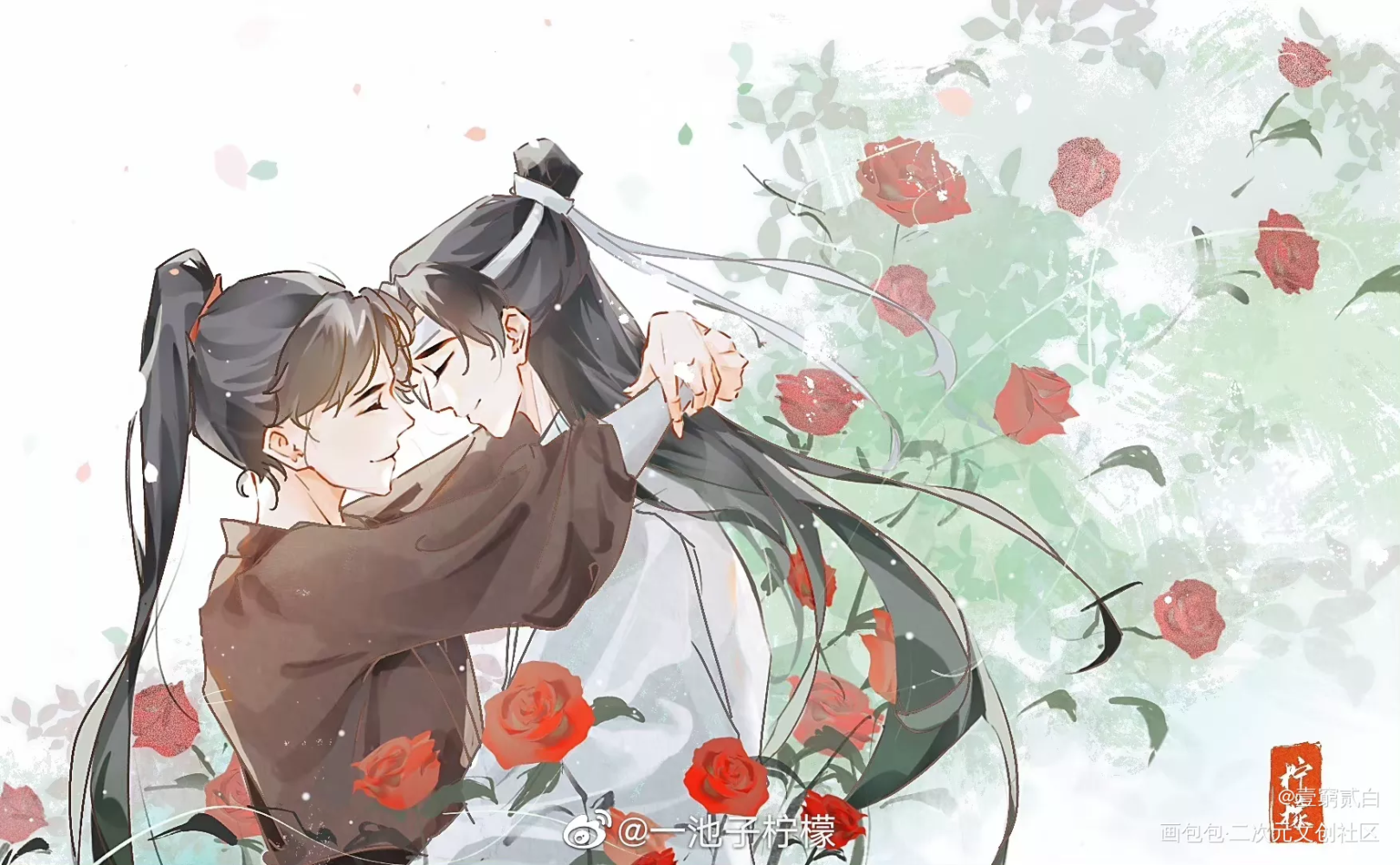 忘羡_魔道祖师忘羡墨香铜臭绘画作品