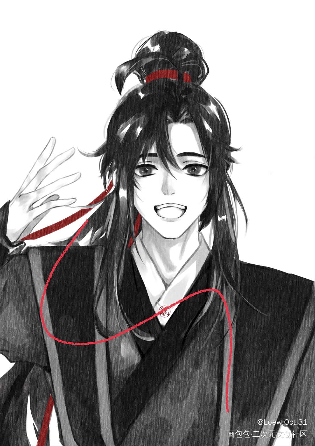 蓝湛看我看我_魔道祖师忘羡绘画作品