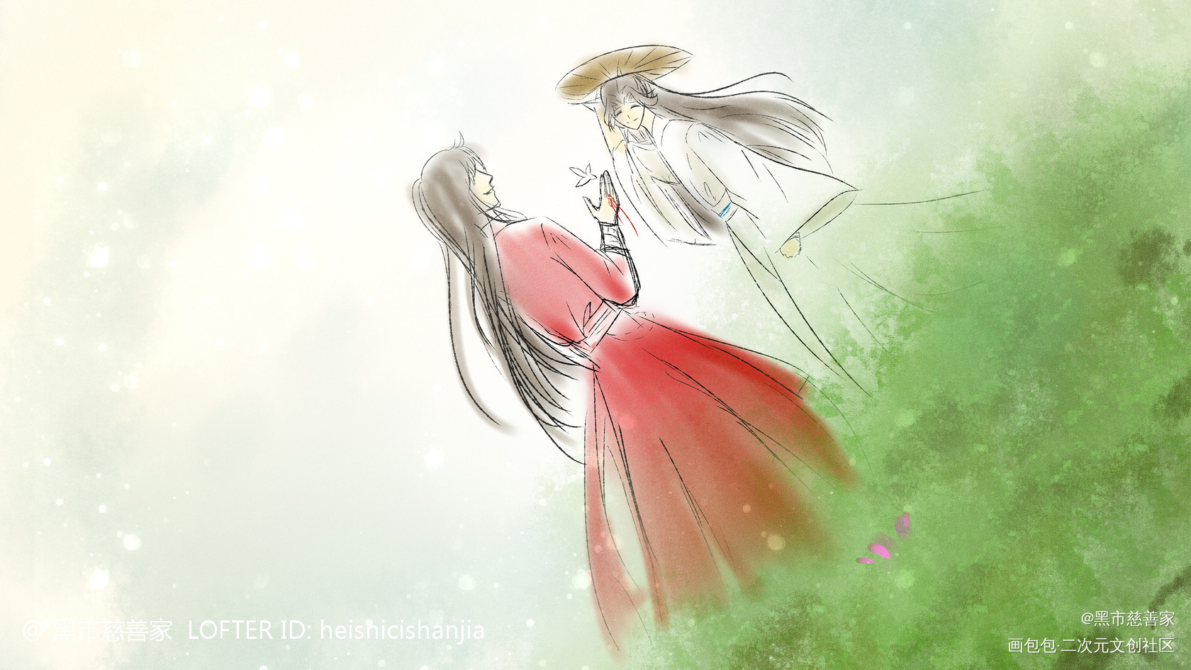 _天官赐福花怜绘画作品