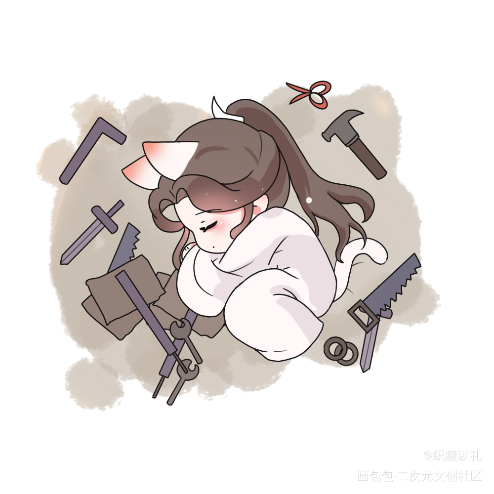 猫咪睡觉_二哈和他的白猫师尊楚晚宁Q版绘画作品
