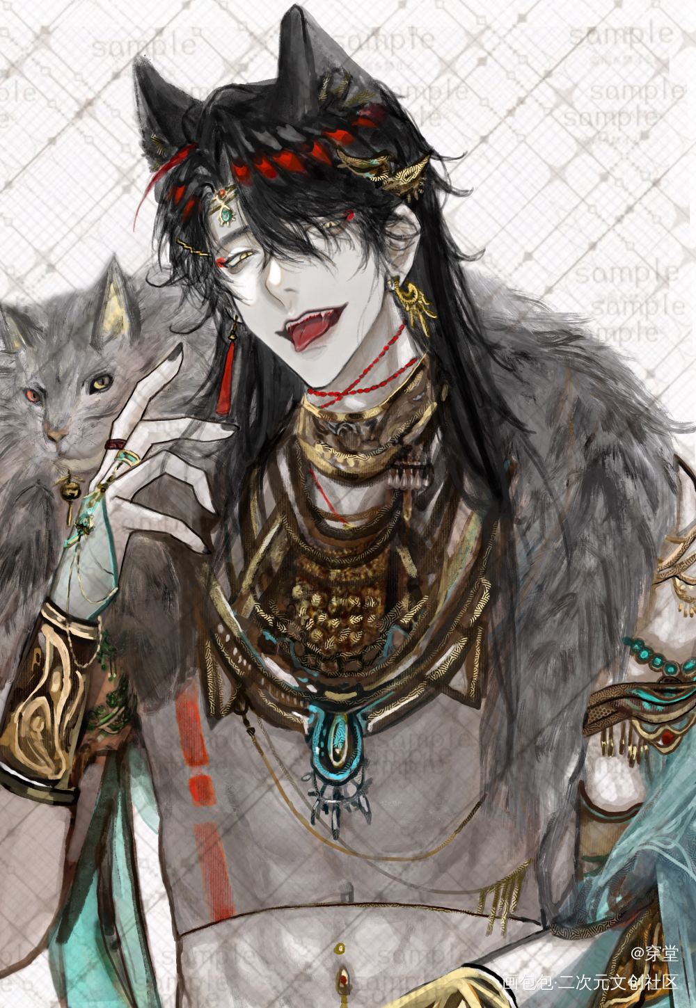 异域风vox和缅因猫_luxiemvoxakumaprocreate绘画绘画作品