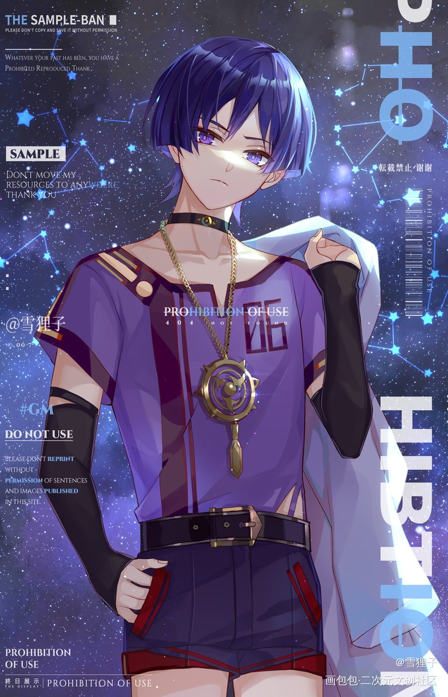 一张拽拽的散兵_原神日系绘画作品
