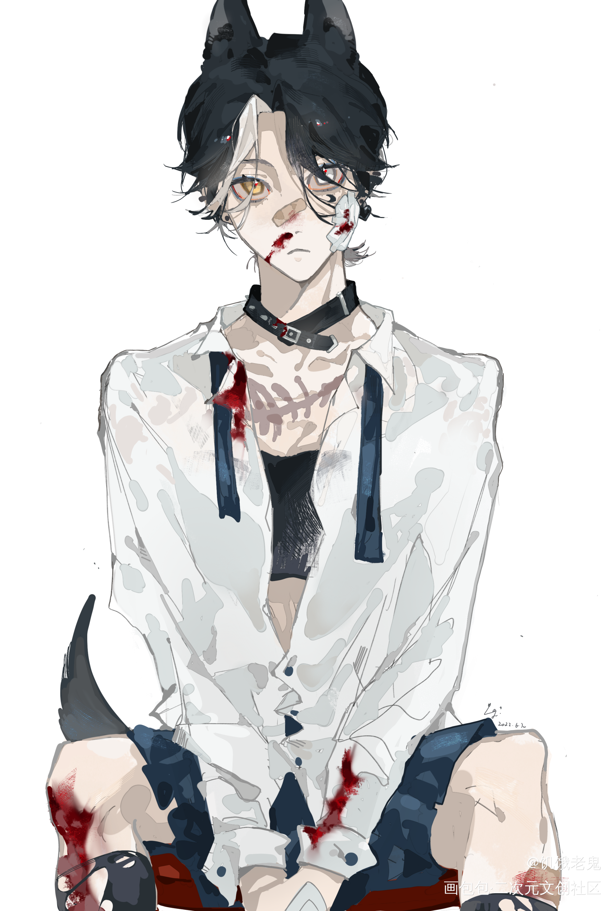 爱小狗！_厚涂平涂日系原创oc绘画作品