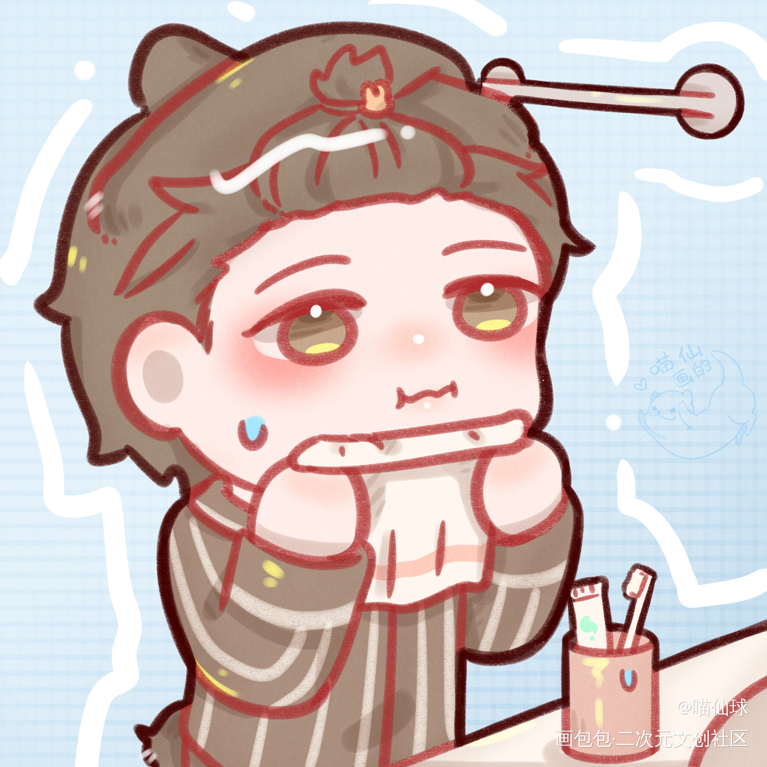 兔耳绑起来_娘娘腔188男团绘画作品