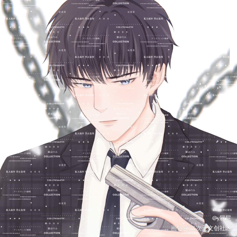 黑道老大简哥和忠诚保镖玉_188男团李简绘画作品