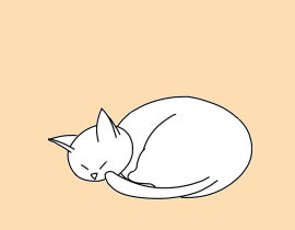 猫猫抱紧自己睡觉觉_绘画作品
