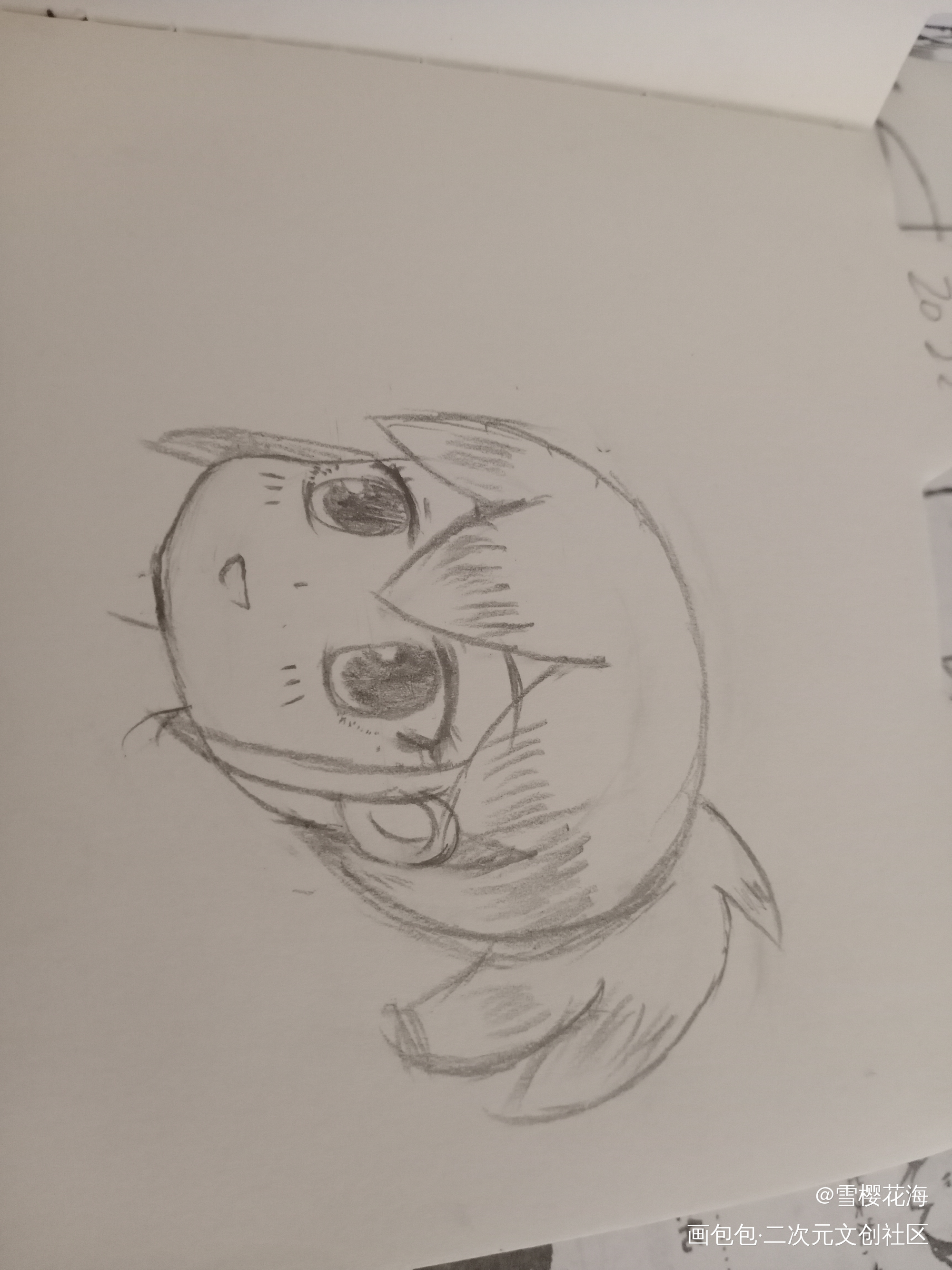 摸鱼_Q版人物摸鱼页临摹绘画作品