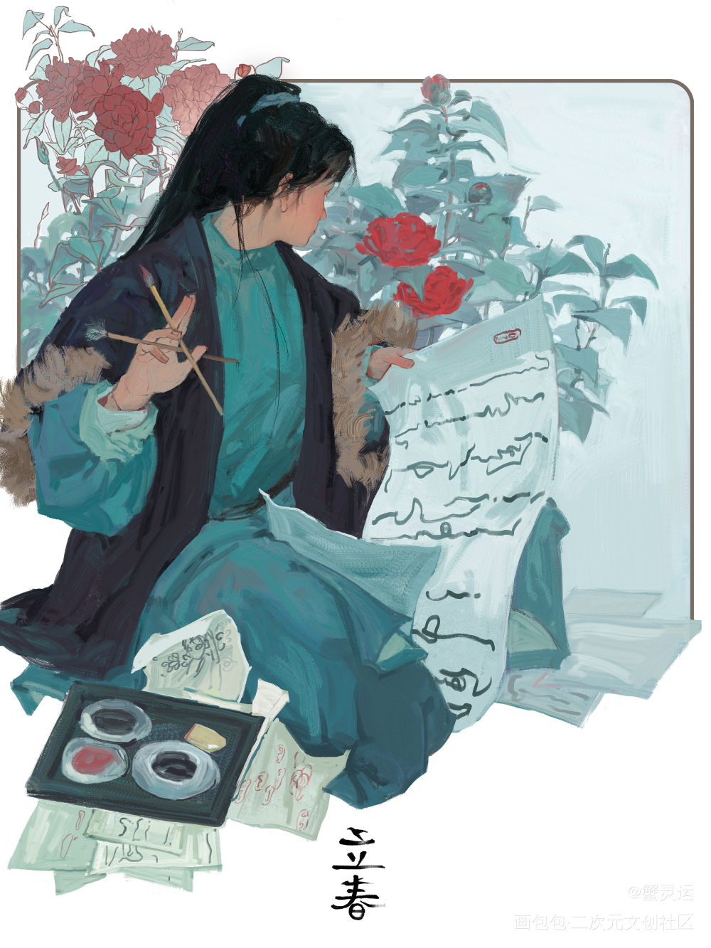 24节气之立春_盗墓笔记瓶邪吴邪张起灵板绘涂绘画作品