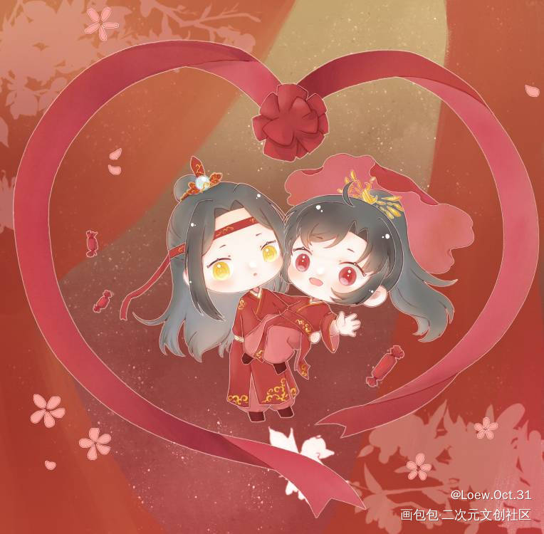 忘羡大婚_魔道祖师忘羡绘画作品