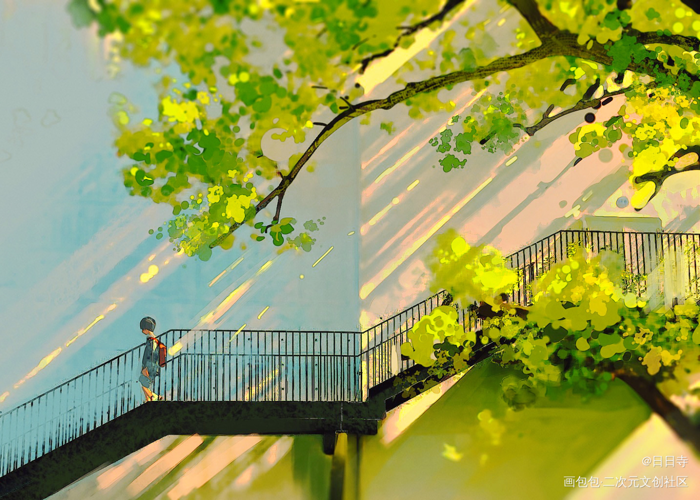 当我遇见你_涂鸦厚涂夏天插画绘画原创oc绘画作品