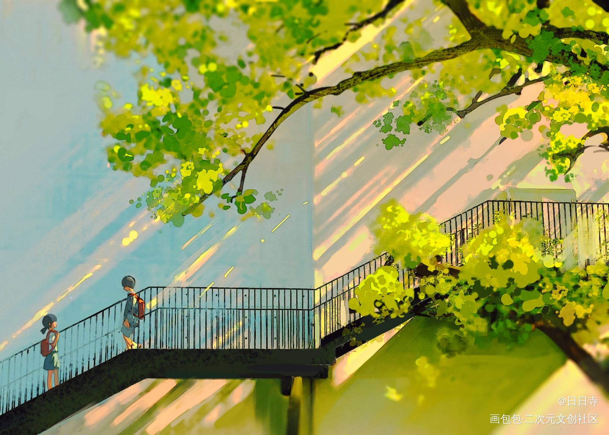 当我遇见你_涂鸦厚涂夏天插画绘画原创oc绘画作品