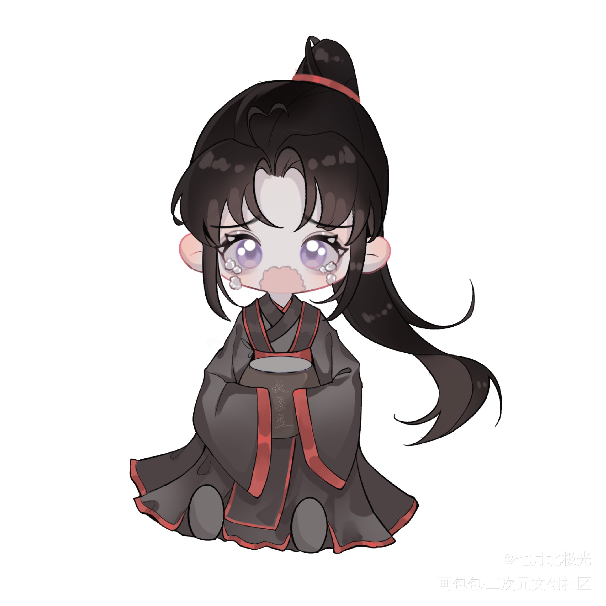 羡羡～_魔道祖师忘羡板绘涂Q版同人忘羡cp绘画作品