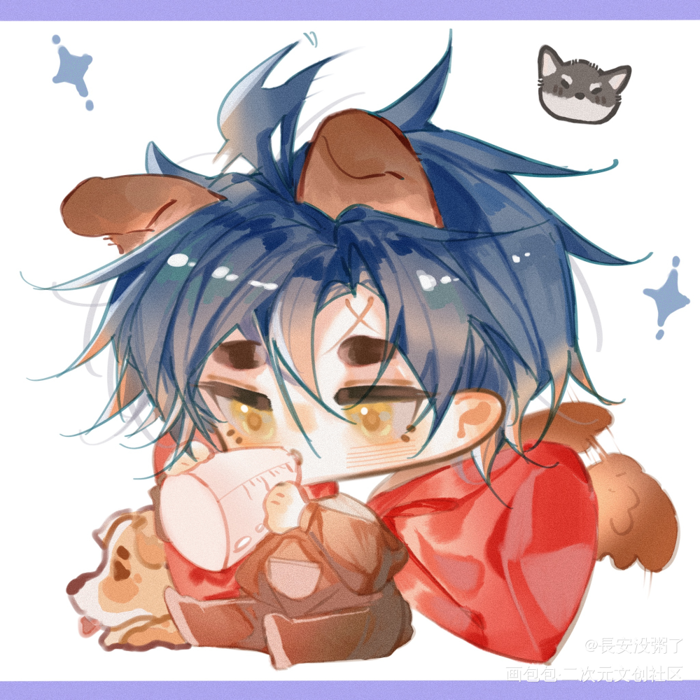 【东方曜】狠狠吸一口奶_王者荣耀东方曜摸鱼页procreate绘画作品