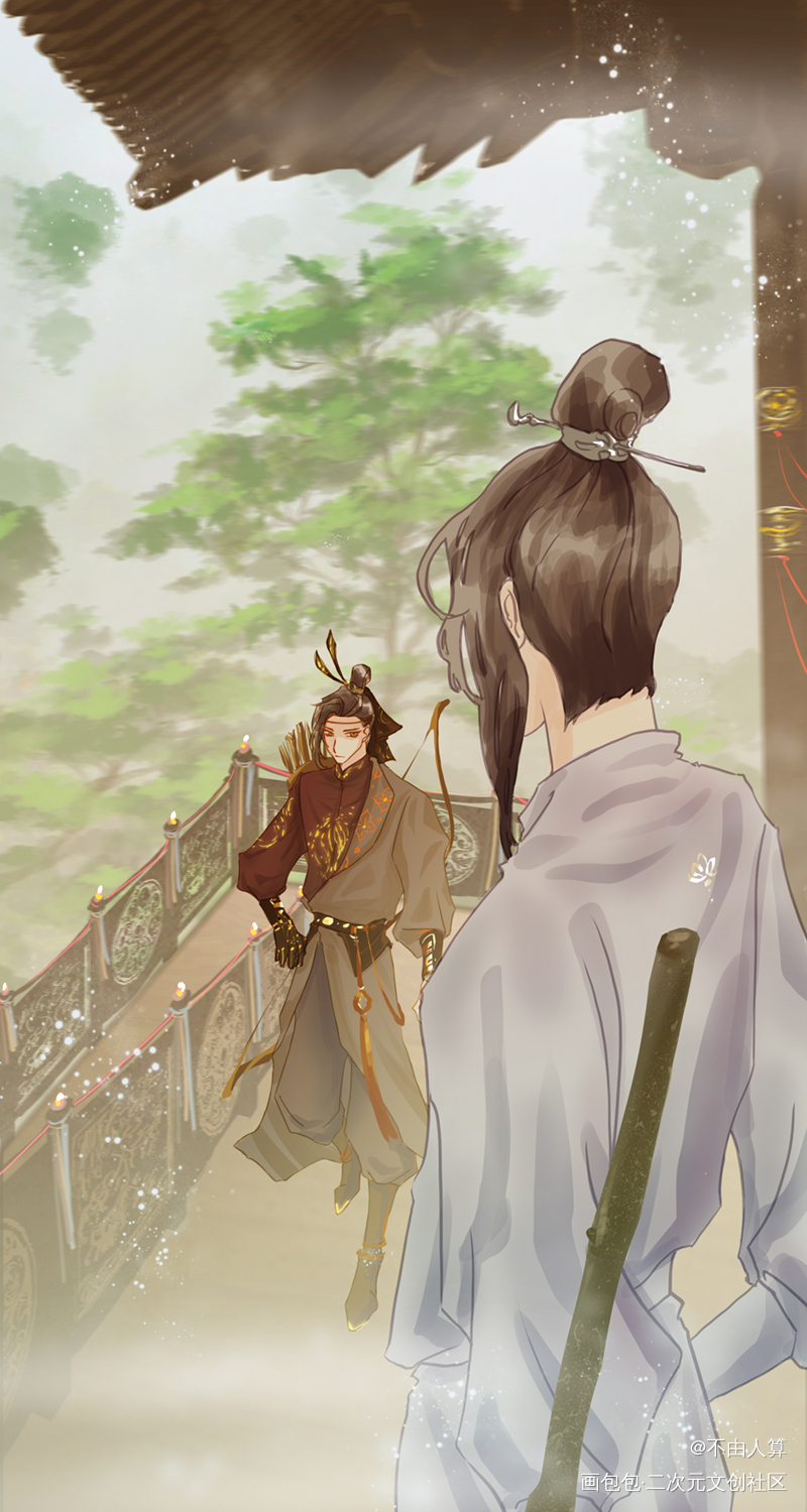 人生若只如初见_天官赐福慕情风信风情绘画作品