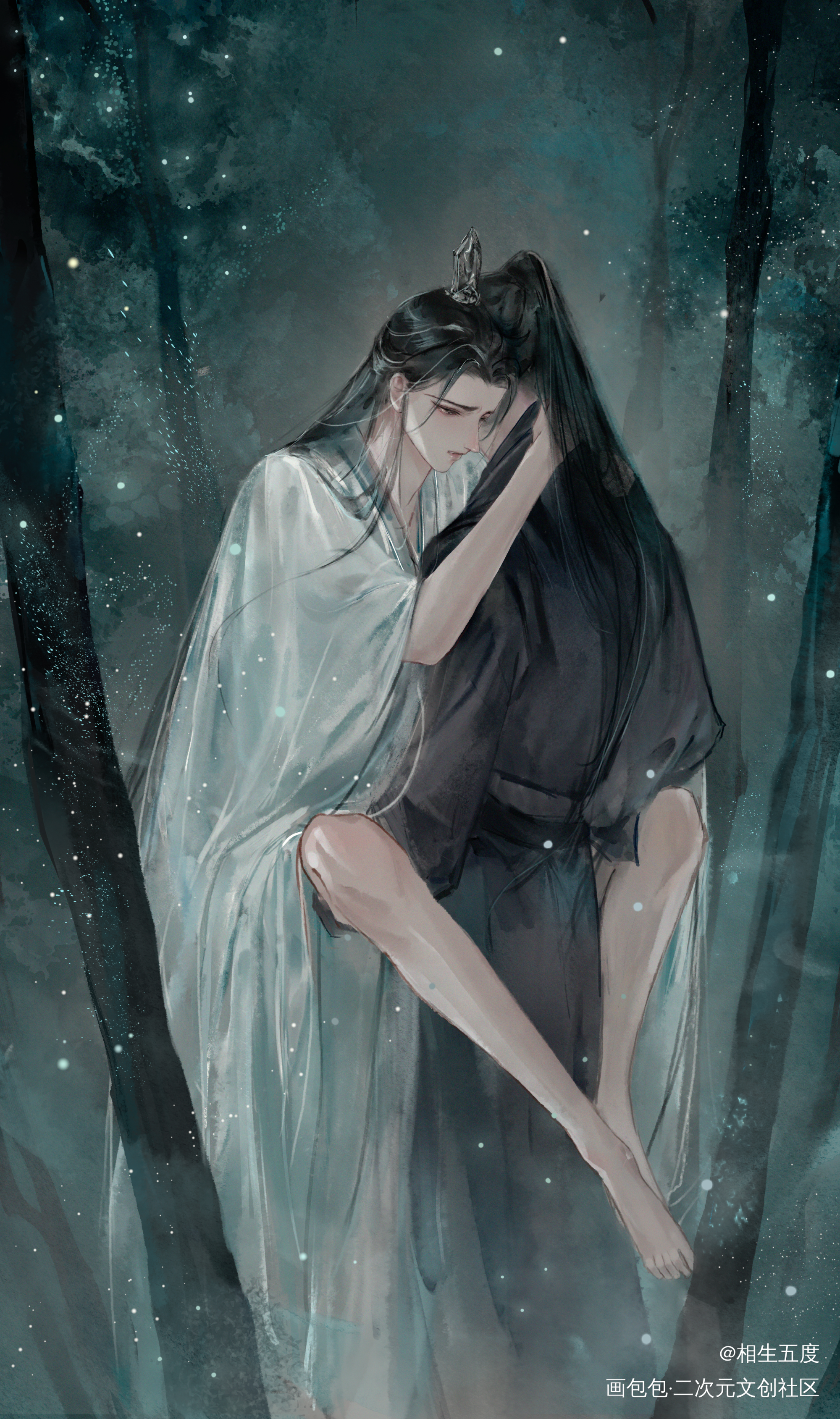 【二哈】燃晚_二哈和他的白猫师尊燃晚绘画绘画作品