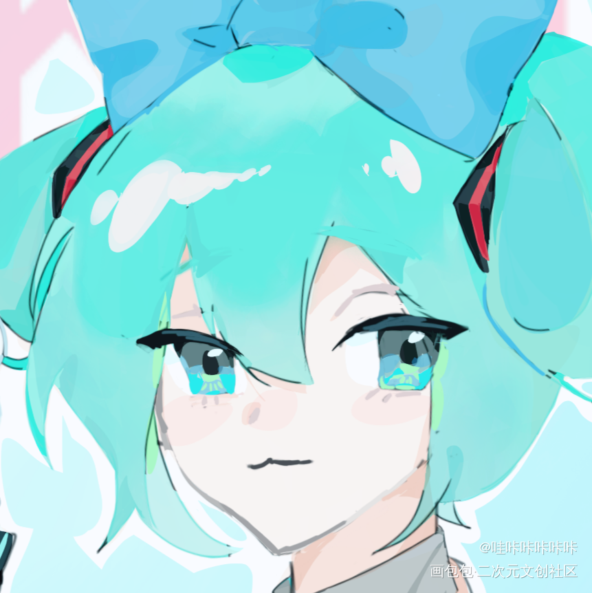 可爱💙💙_玉桂狗初音未来绘画作品