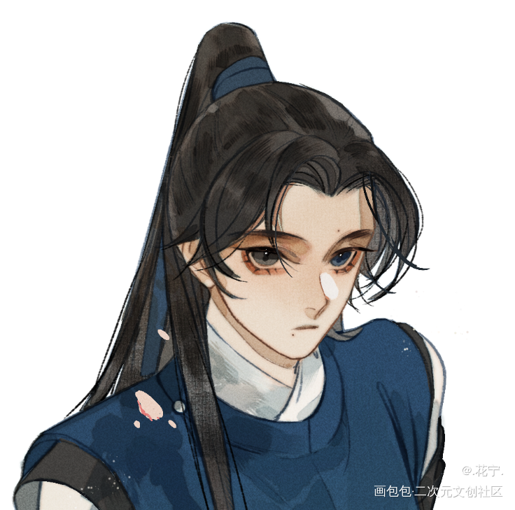 摸个_板绘涂古风少年夹竹桃摸鱼原创oc绘画作品